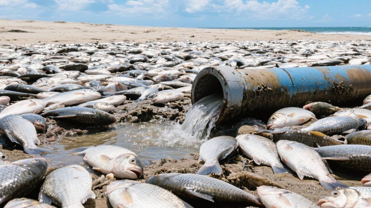 🌊排水管道口流出大魚，牛牛一手抓不住，驚呼趕海太爽啦【牛牛趕海海鮮】