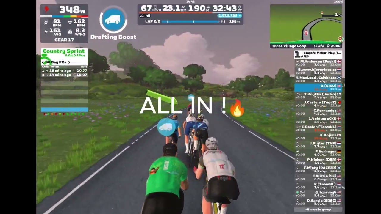 How i won this Zwift Race Sprint Finish (nearly)