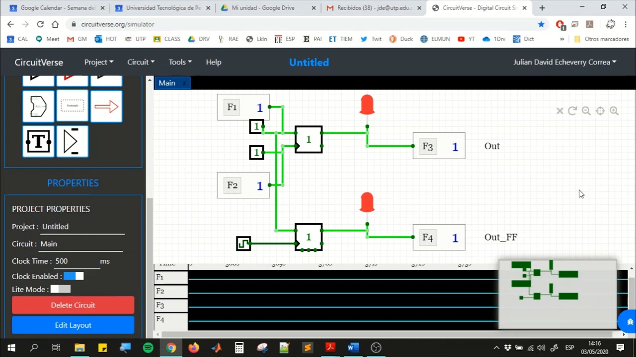 Elementos básicos para la simulación de circuitos secuenciales (CircuitVerse y Proteus)