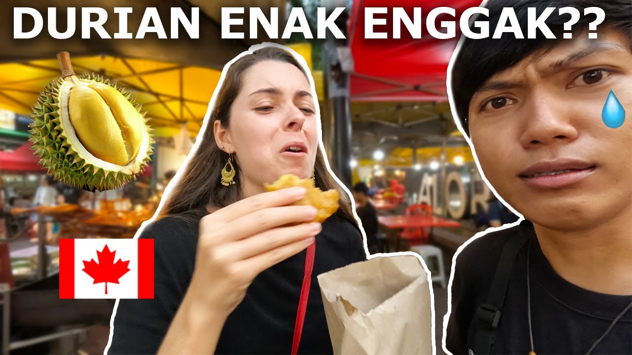 BULE PERTAMA KALI COBA MAKAN DURIAN GORENG DI JALAN ALOR, KUALA LUMPUR 🇲🇾