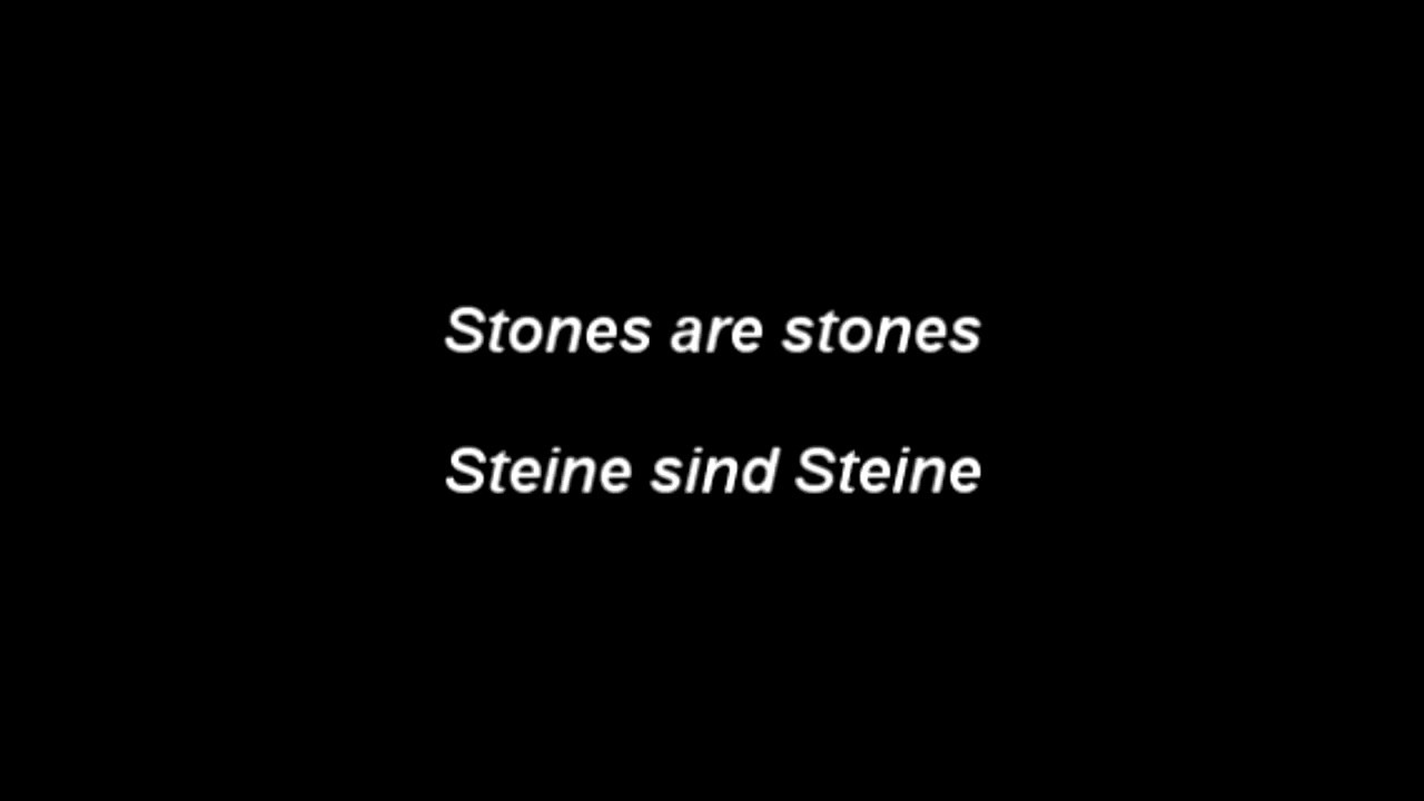 And One -Steine Sind Steine English and German Lyrics