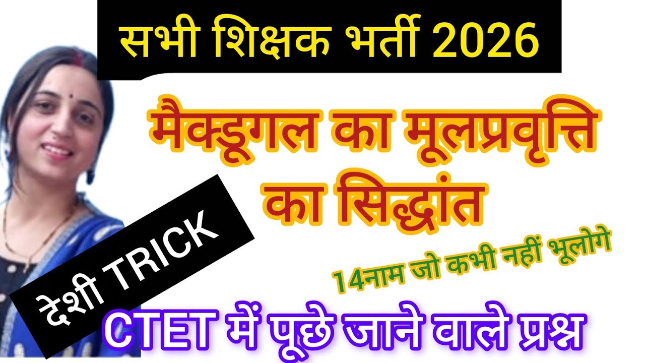 मैक्डूगल का सिद्धांत [मैक्डूगल का मूलप्रवृत्तिसिद्धांत]#INSTINCTTHEORYOFMACDOGAL@anika.educationhub 