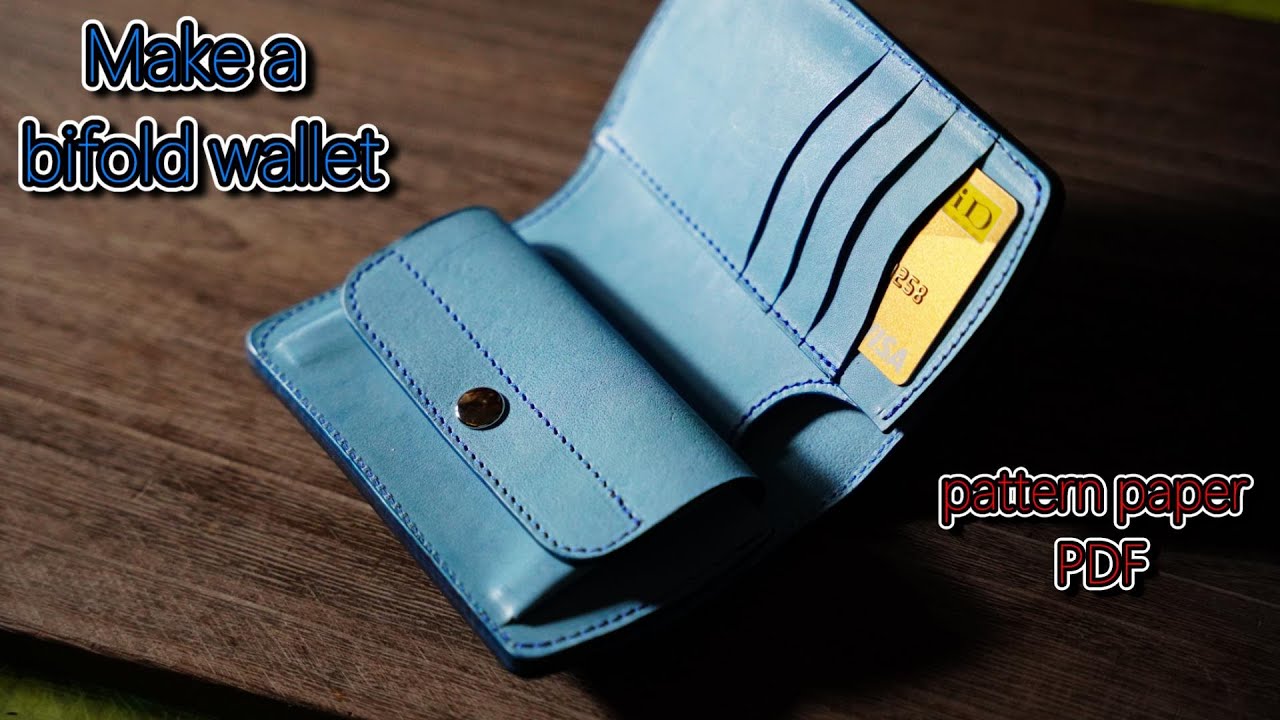 Make a bifold wallet -ASMR-part1-with pattern paper leathercraft
