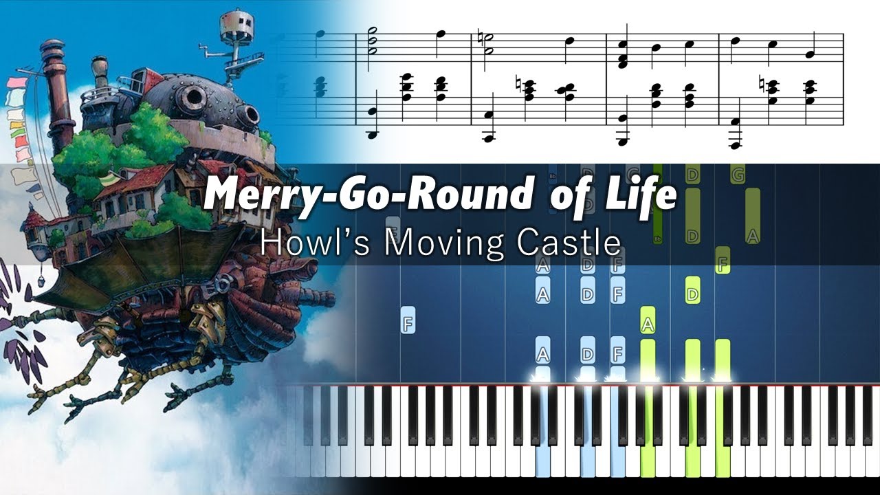 Howl’s Moving Castle - Merry-Go-Round of Life - Piano Tutorial with Sheet Music