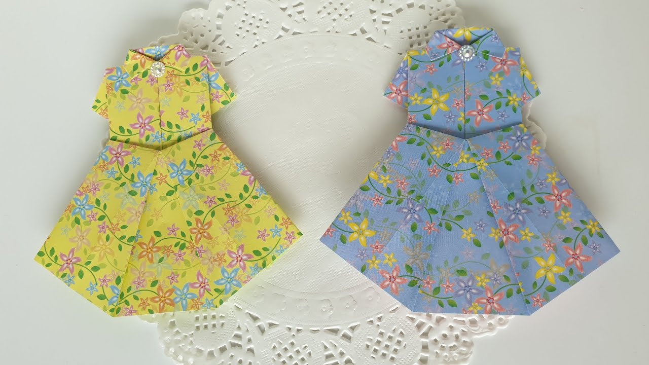 옷종이접기 원피스종이접기  스커트종이접기 Dress origami  옷접기 옷종이접기 종이접기  쉬운종이접기 색종이접기