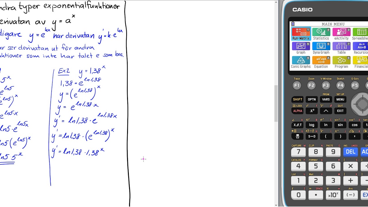 Matematik 5000 Matematik 3b Kap 2 Genomgång Derivatan av exponentialfunktionen y=a^x