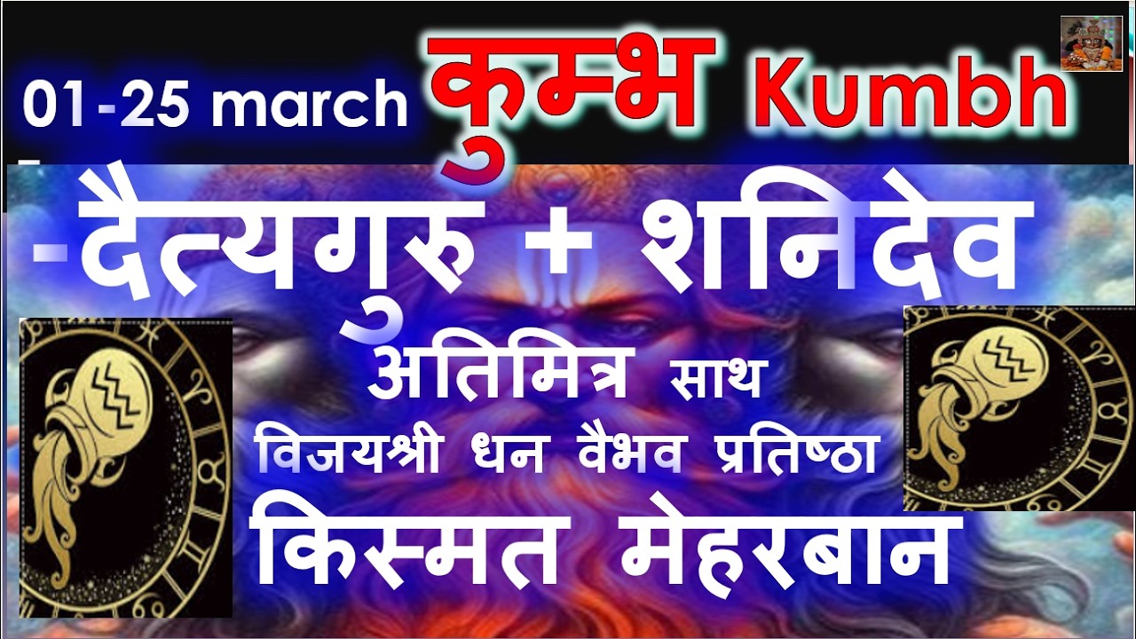 01 March 2026 दैत्यगुरु + शनिदेव अतिमित्र साथ विजयश्री धन वैभव KUMBH RASHI | SHUKAR RASHI PARIVARTAN