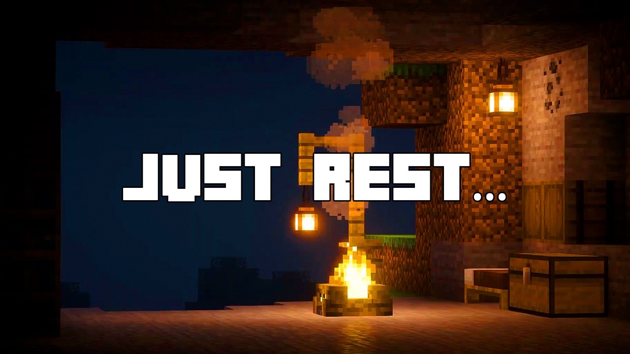 tomorrow is a new day, rest (minecraft music w/rain sounds)