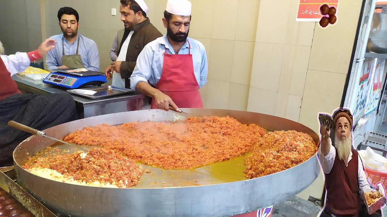 Amazing TGulab Jamun in Air | Mardan Special Gajar Halwa Prepared | Pakistani Street Food Halwa