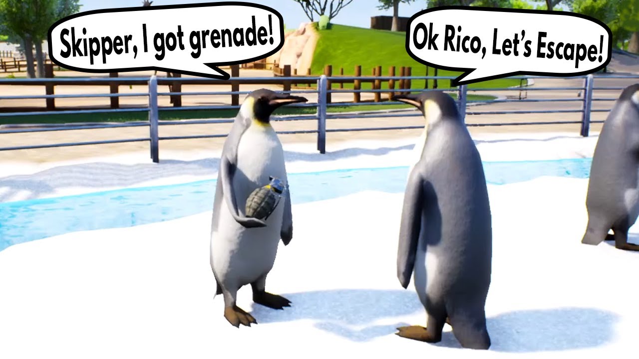PENGUINS OF MADAGASCAR SKIPPER AND RICO NEEDS TO ESCAPE ZOO in ZOOKEEPER SIMULATOR