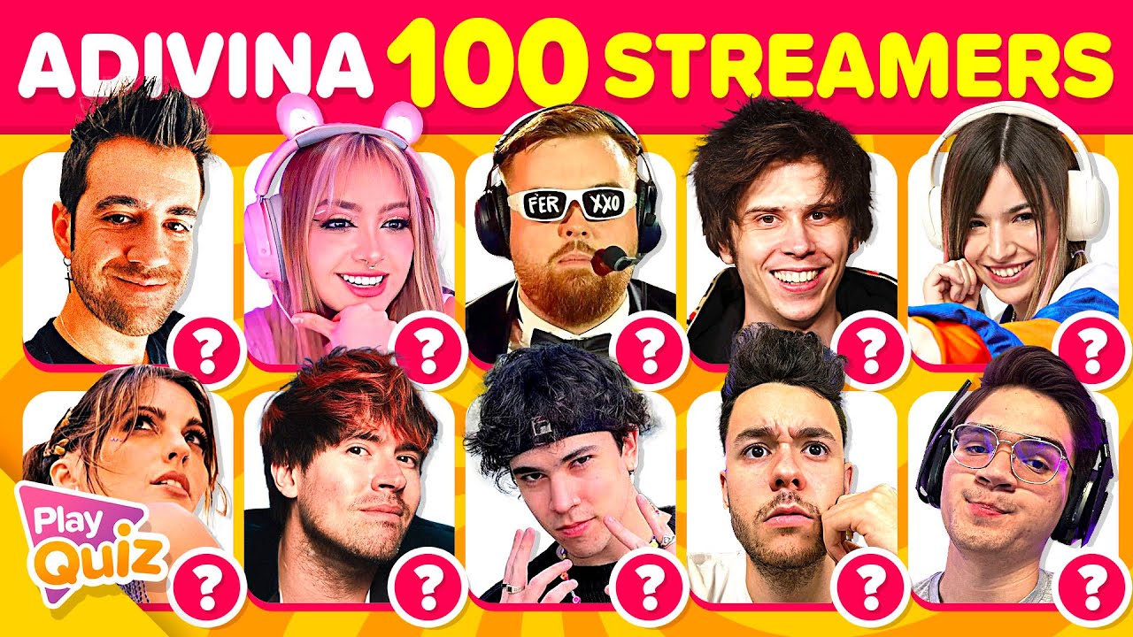 Adivina 100 Streamers en 2 Segundos por su Foto 🧔🏻‍♂️📸 Actualizado 2023 - Play Quiz de Streamers