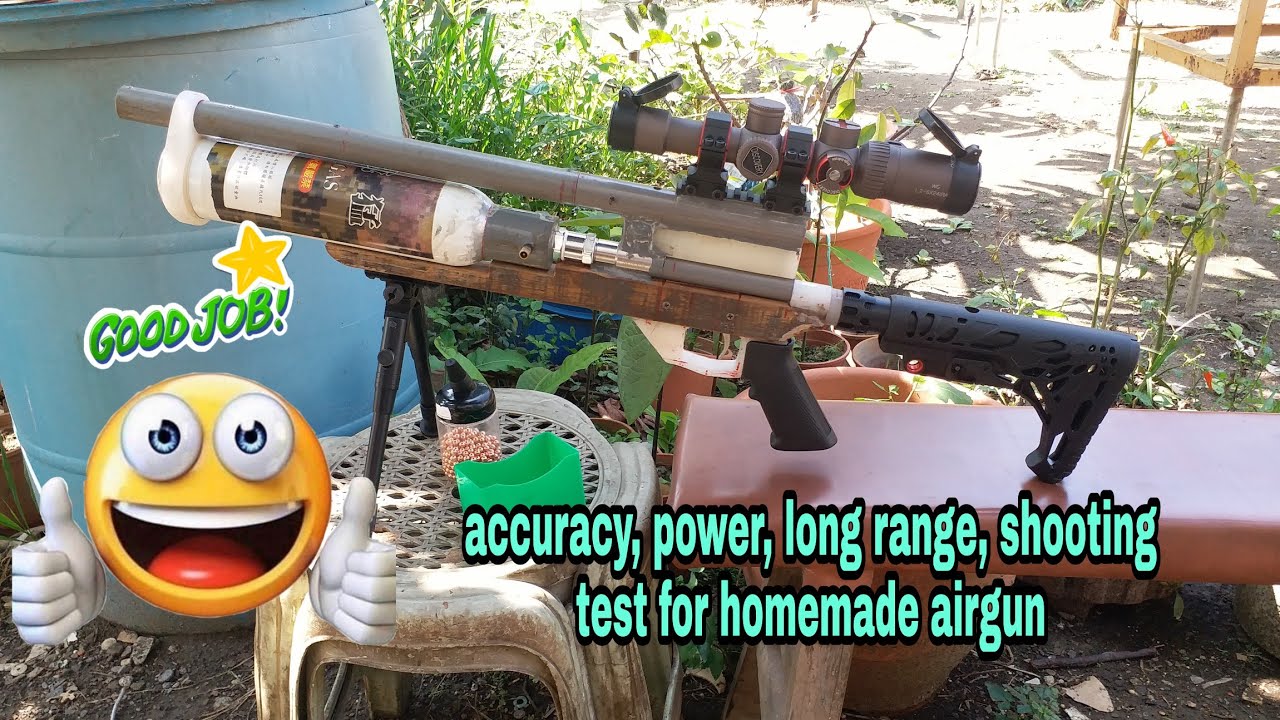 homemade airgun shooting test part2 accuracy, power, long range shooting test