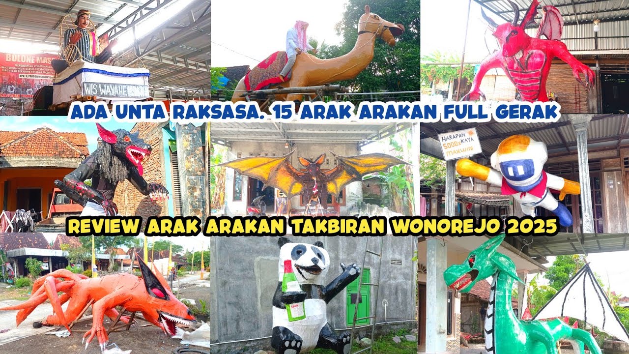 WOW❗UNTA RAKSASA. Review 15 Arak Arakan Takbir Keliling Wonorejo Guntur 2025