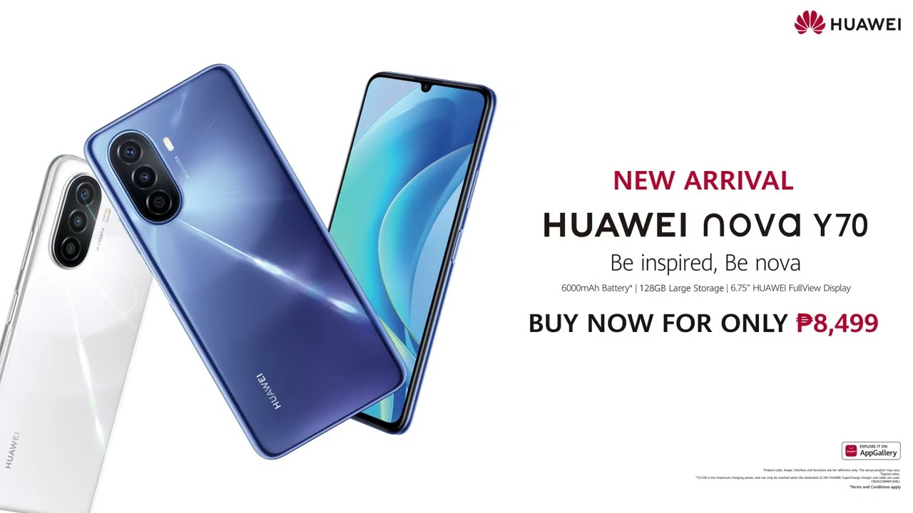 HUAWEI nova Y70 with BIG Battery, BIG Storage, and BIG Screen: Buy now for only P8499