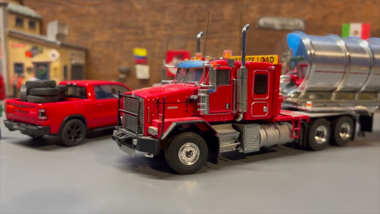 KENWORTH  C 500 TRUCK WITH BALLAST BOX- RED -WSI 1:50 SCALE MODEL #04-1040
