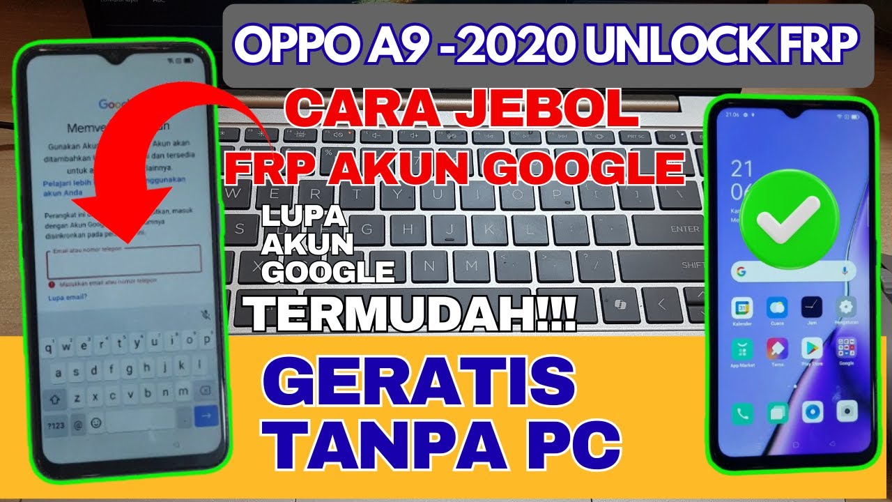 BYPASS FRO AKUN GOOGLE OPPO A9 2020‼️ FREE TANPA PC
