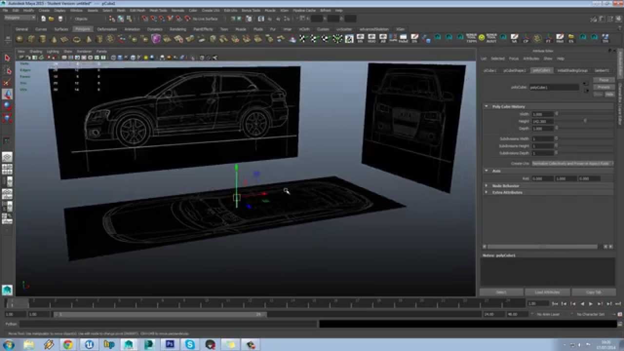 Maya Vehicle Modelling - PT1 Blueprints setup