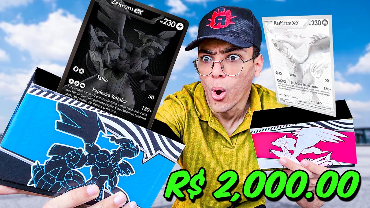 ABRI NOVA COLE&Ccedil;&Atilde;O de CARTA POKEMON RAIO PRETO e FOGO BRANCO