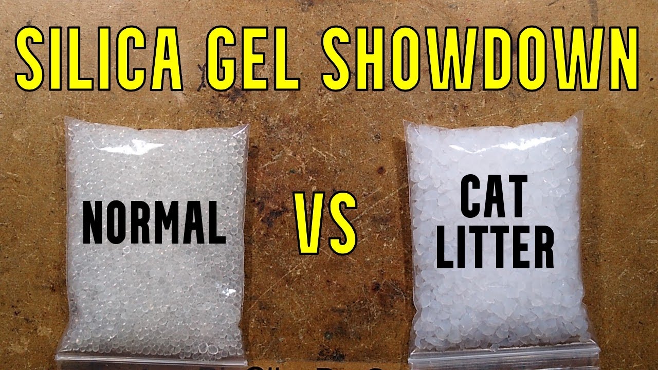Silica gel desiccant showdown - normal versus crystal cat litter