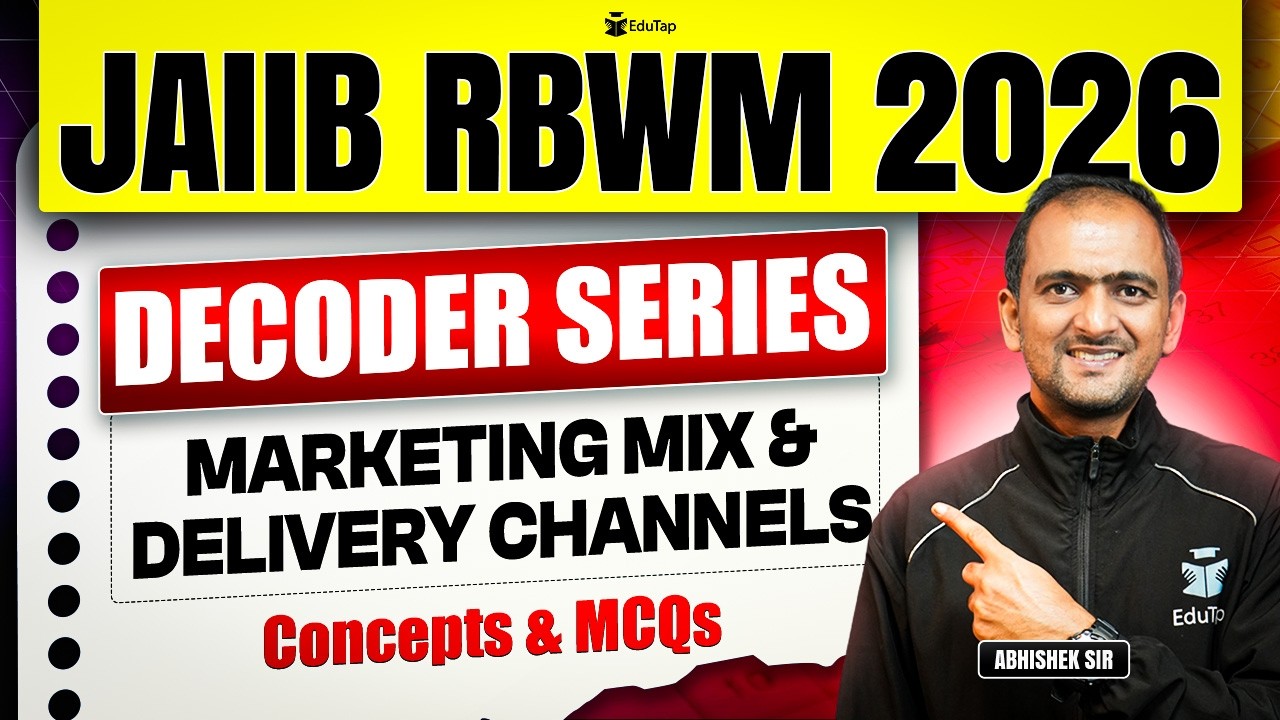 JAIIB RBWM Online Free Classes 2026 | Marketing Mix & Delivery Channels Concept & Questions