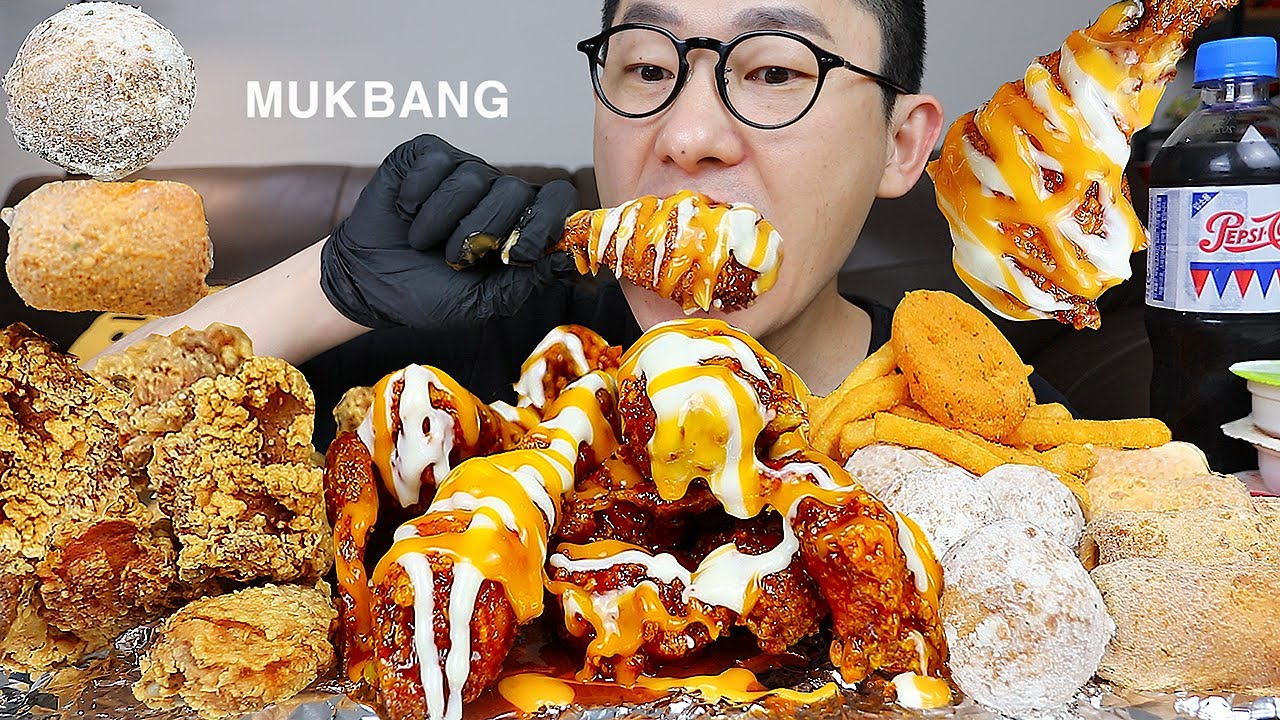 ASMR MUKBANGㅣKOREAN FRIED CHICKEN & CHEESE BALLS & HOT DOGㅣEATING SHOW