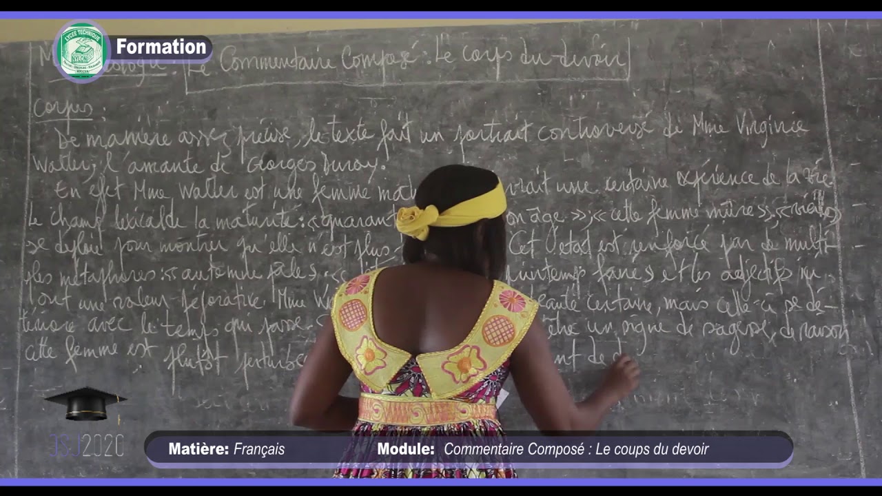 FORMATION: Commentaire Composé : Le coups du devoir Par Mme DONGMO VIRGINIE (Prof. de  Français)