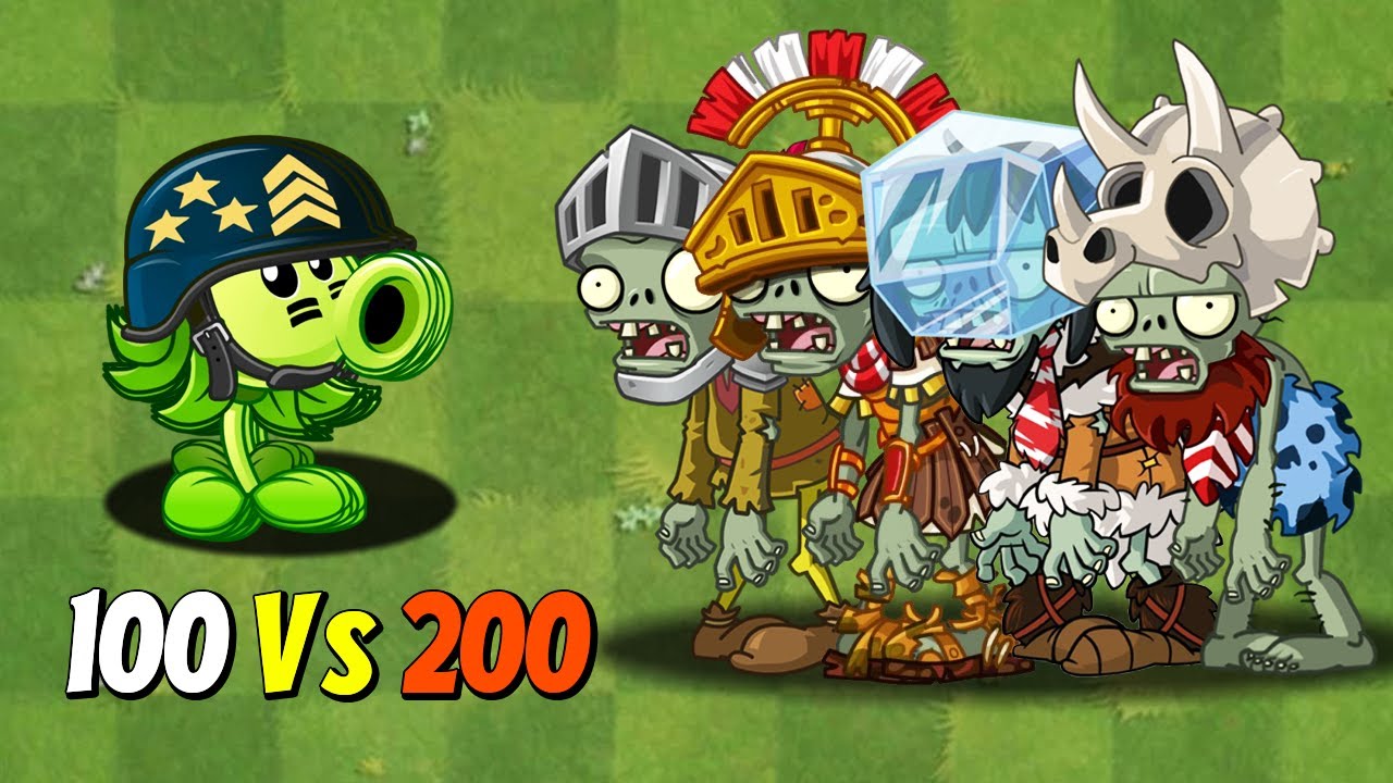 PVZ 2 Challenge - 100 Plants Vs 200 Zombies - Who Will Win?