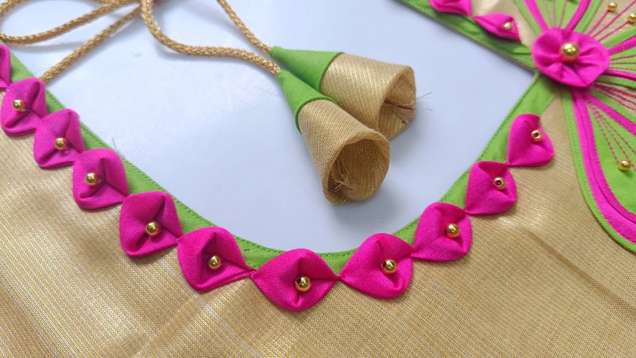 Latest one side blouse back neck design | blouse gala design cutting and stitching |