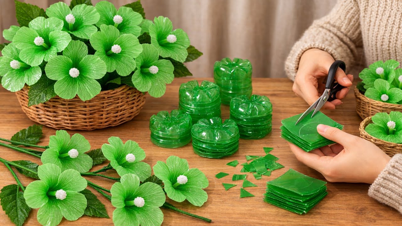 How To Make Very Easy and Beautiful Plastic  Bottle Flower - Plastic Bottle Craft - Bottle Art