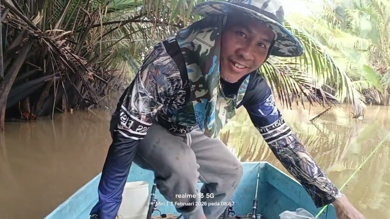 Aktiviti hari ke dua//mancing udang di sungai sebuti Bekenu//