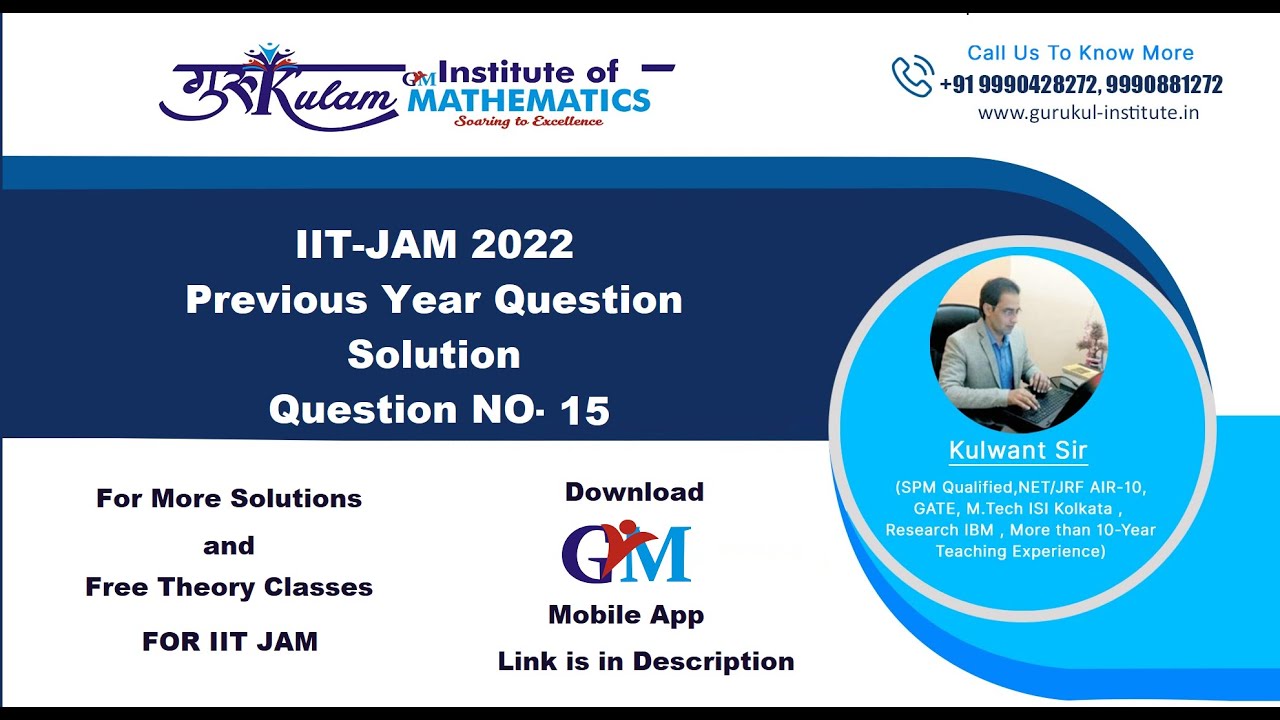 IIT JAM 2022 Question Number 15