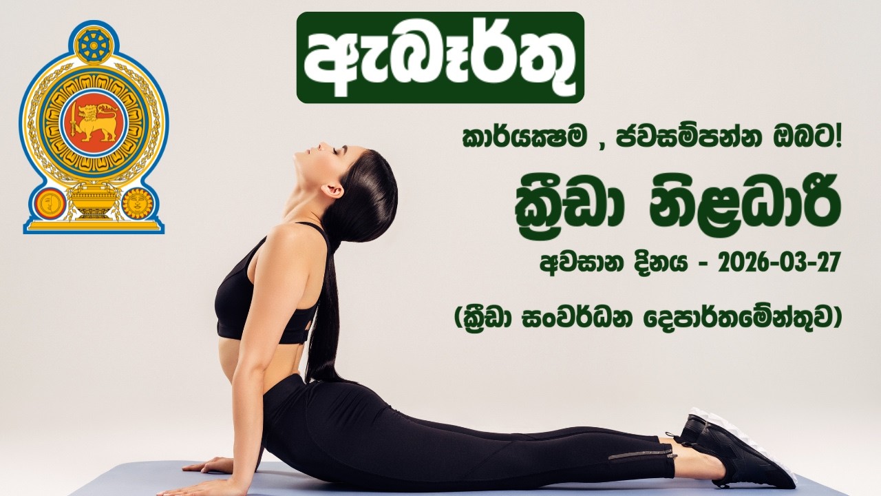 රජයේ රැකියා I Government Jobs in Sri Lanka I Department of Sports Development I JobFlix SL