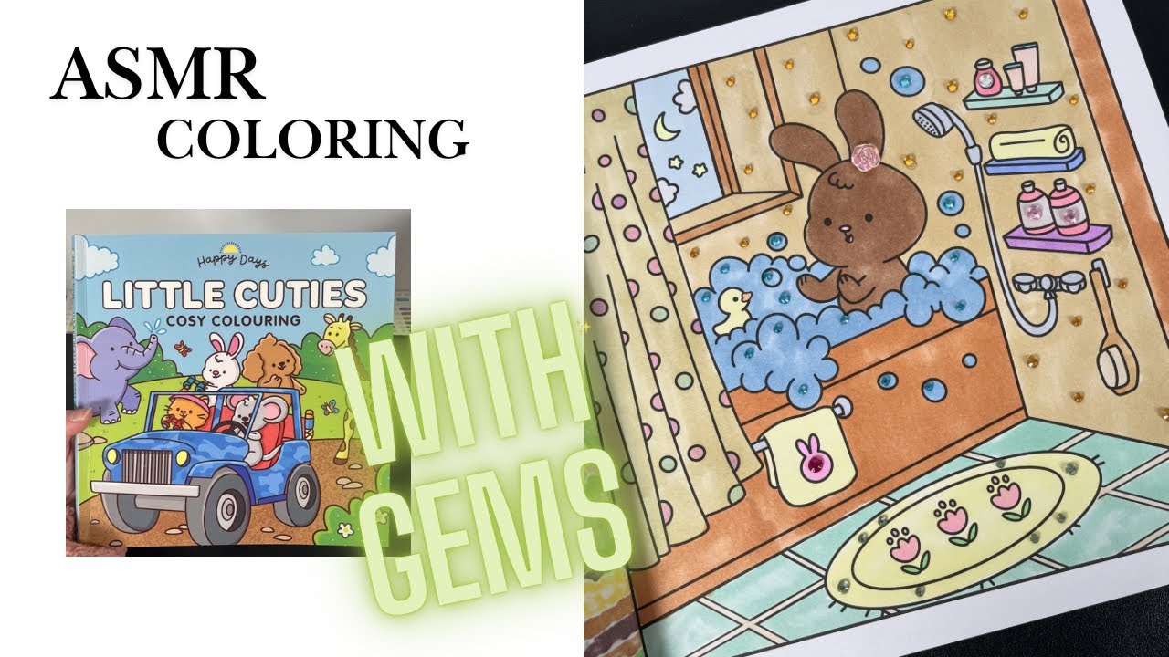 🐰asmr coloring/color with me/little cuties colouring book/art therapy 