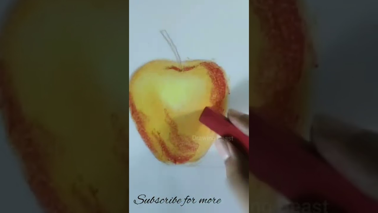 realistic apple drawing with soft pastels #shorts #softpastel #ytshorts