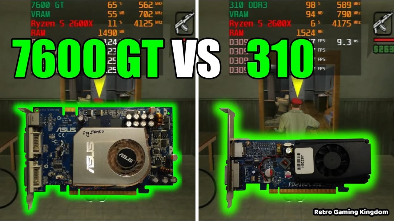 GeForce 7600 GT vs GeForce 310 DDR3 Test In 5 Games (No FPS Drop - Capture Card)