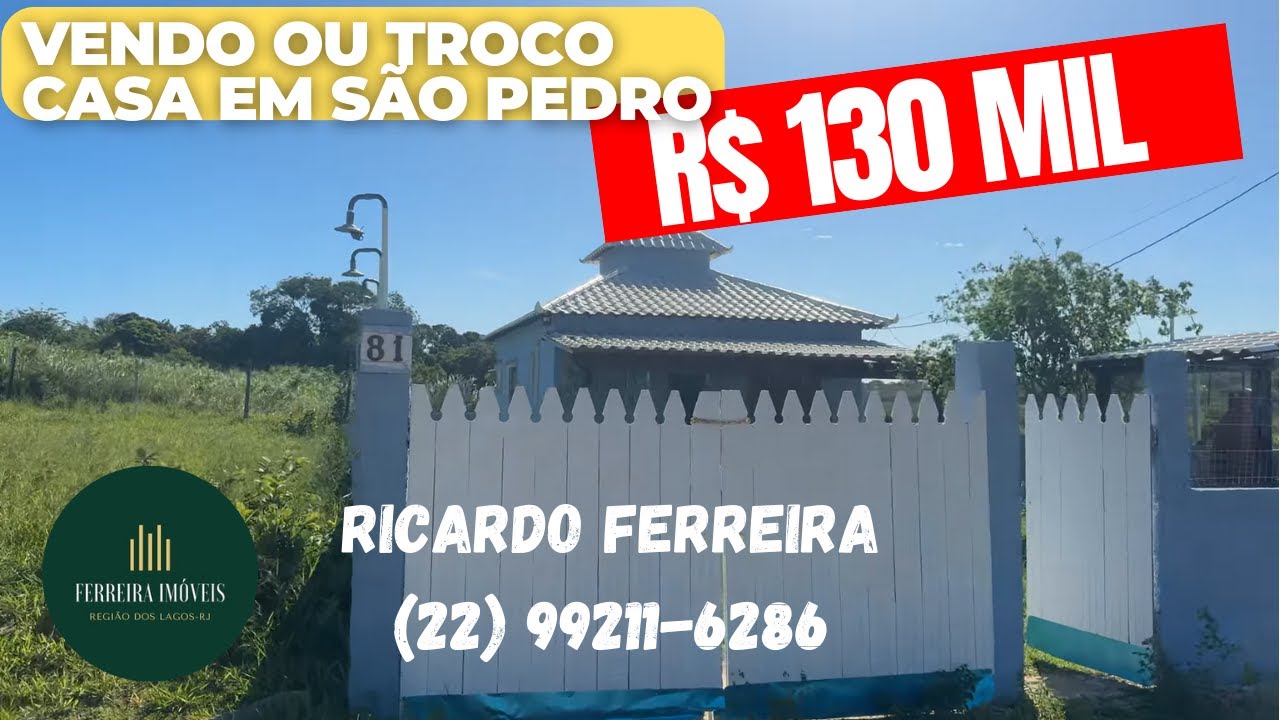 Vendo /troco casa em Botafogo (São Pedro), imóvel próximo comércio e transporte, R$ 130 mil negociar