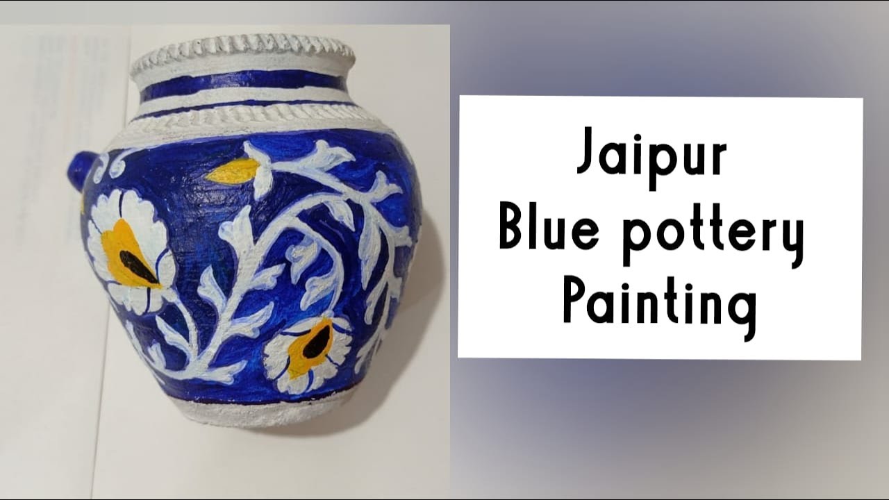 Karwa Decoration | Jaipur Blue Pottery Painting on karwa |  DIY pot decoration
