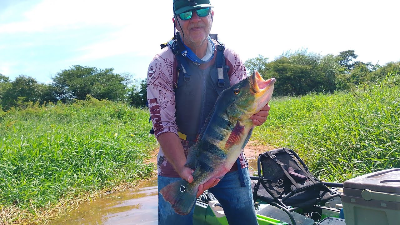 Pesca de tucunaré na Usina da Mata 