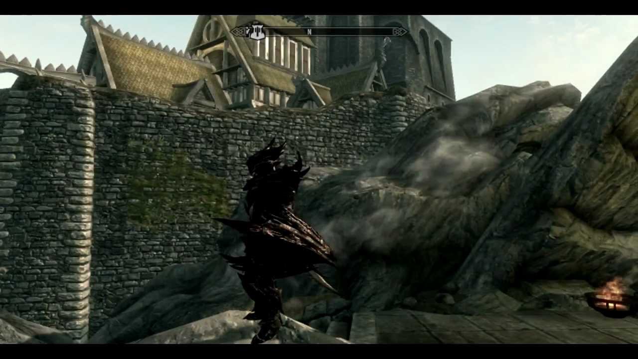 Skyrim - Daedric armor w/ Daedric sword and shield Gameplay (HD - Must watch!)