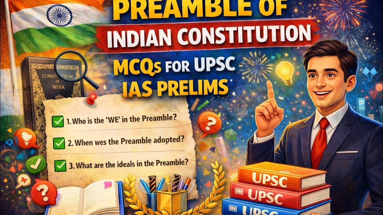 MCQs based on the PYQs of UPSC IAS Prelims from Preamble of Indian Constitution #UPSC #IAS #PSC 