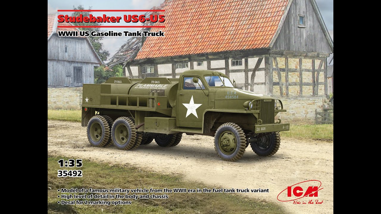 ICM 1/35 Studebaker US6-U5 RED BALL EXPRESS kit review (35492)