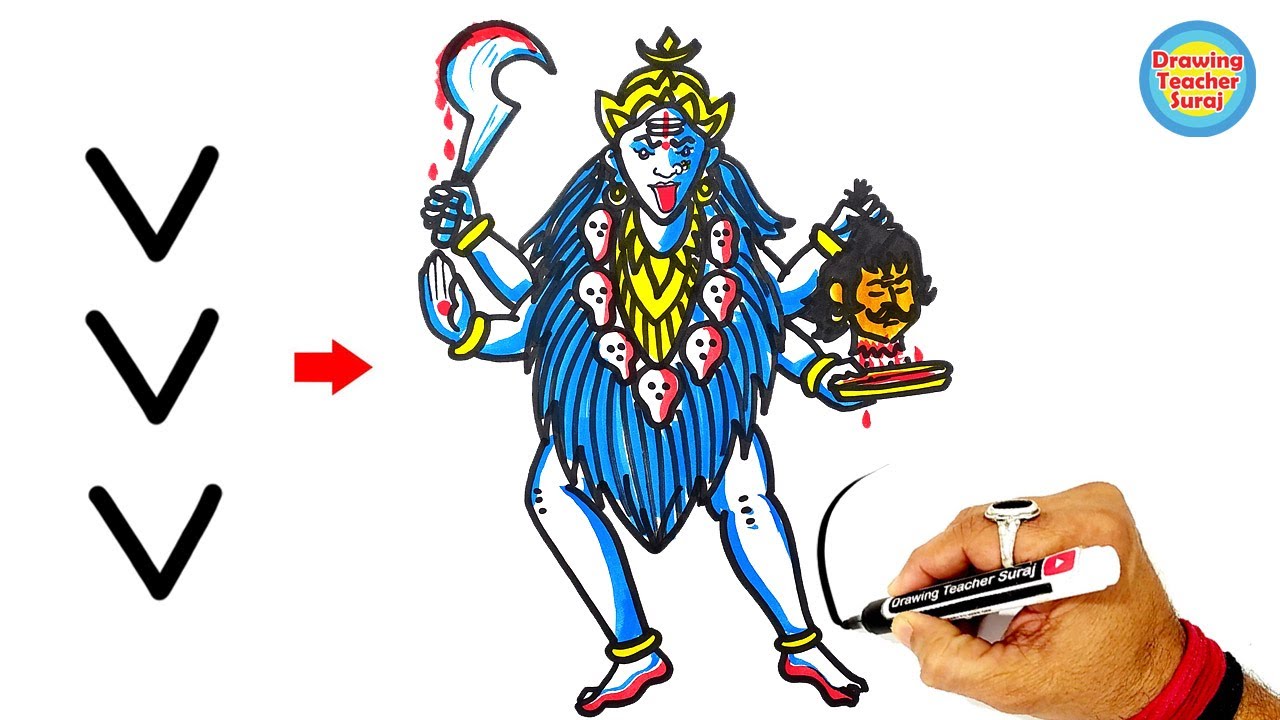 Maa kali drawing for youtube viewers