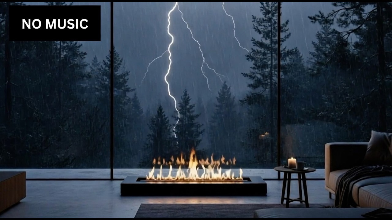 Pure Thunderstorm in a Luxury Glass House ⛈️ Real Rain & Thunder Sounds for Sleep  🛋️ NO MUSIC