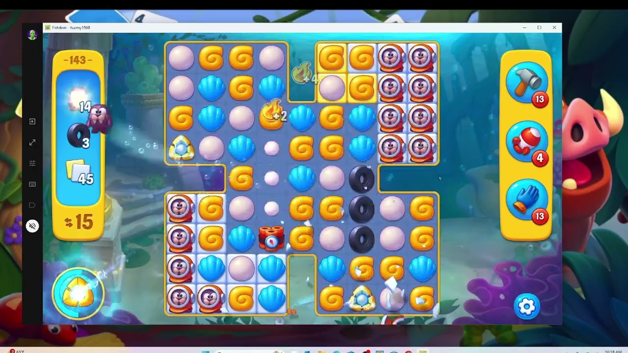 Fishdom Level 143 Farm Aquarium | Audio Talkthrough & Free-to-Play Tips Walkthrough