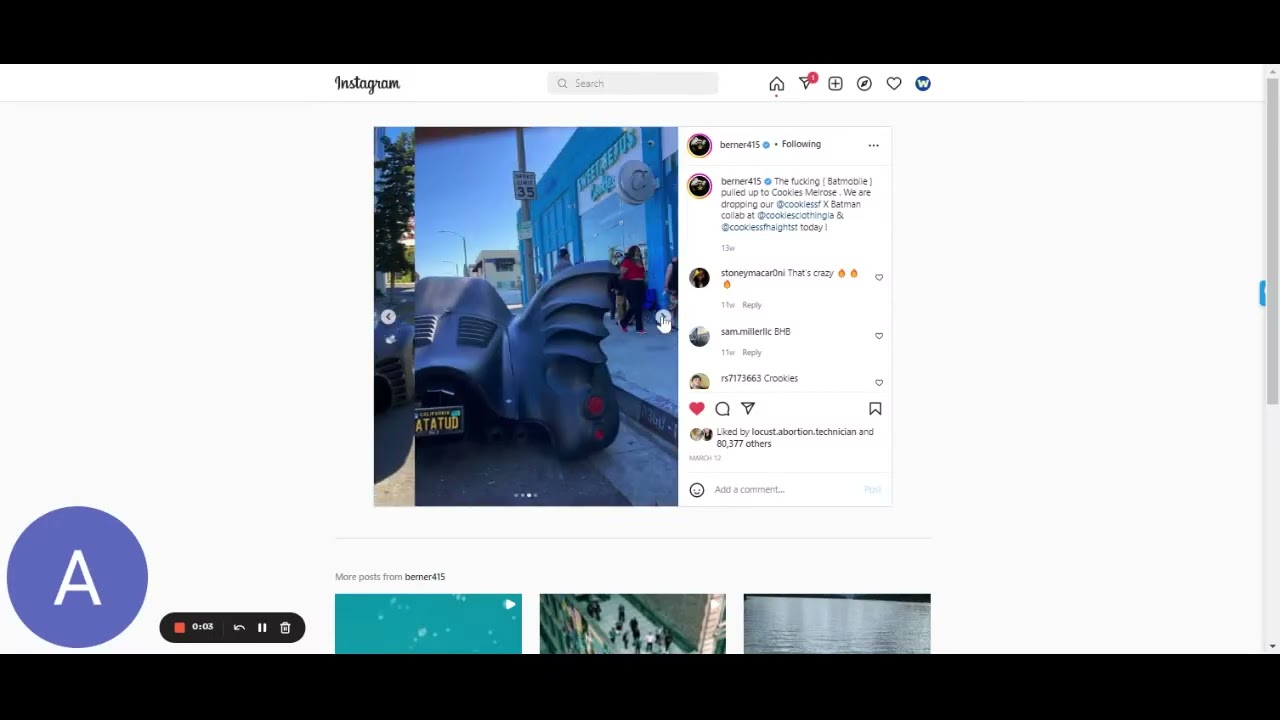 Berner on Instagram  &ldquo;The fucking { Batmobile } pulled up to Cookies Melrose