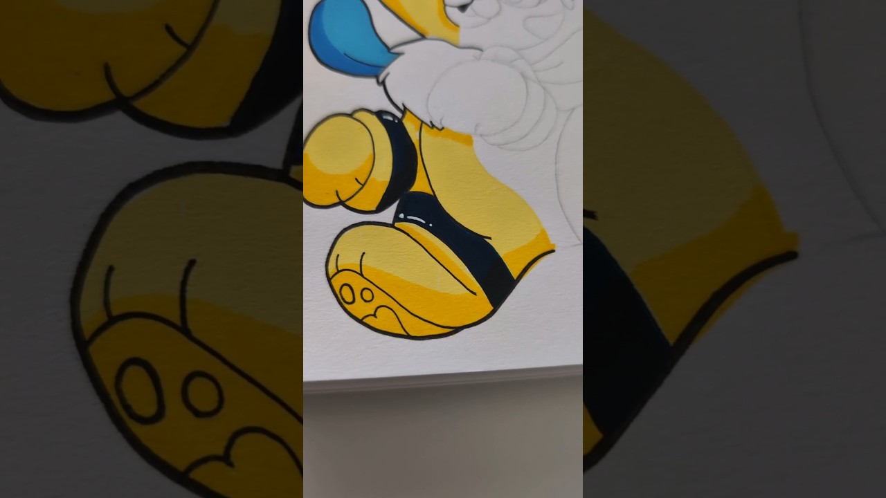 Coloring Cat Bee from Poppy Playtime with Posca Markers Part 1 #artoftheday #art #drawing #fanart