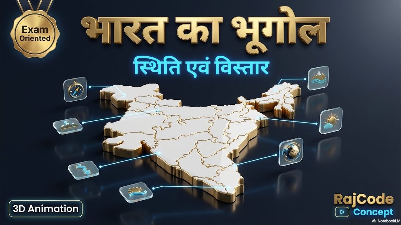 1. भारत का भूगोल : स्थिति एवं विस्तार (Indian Geography : location and overview)