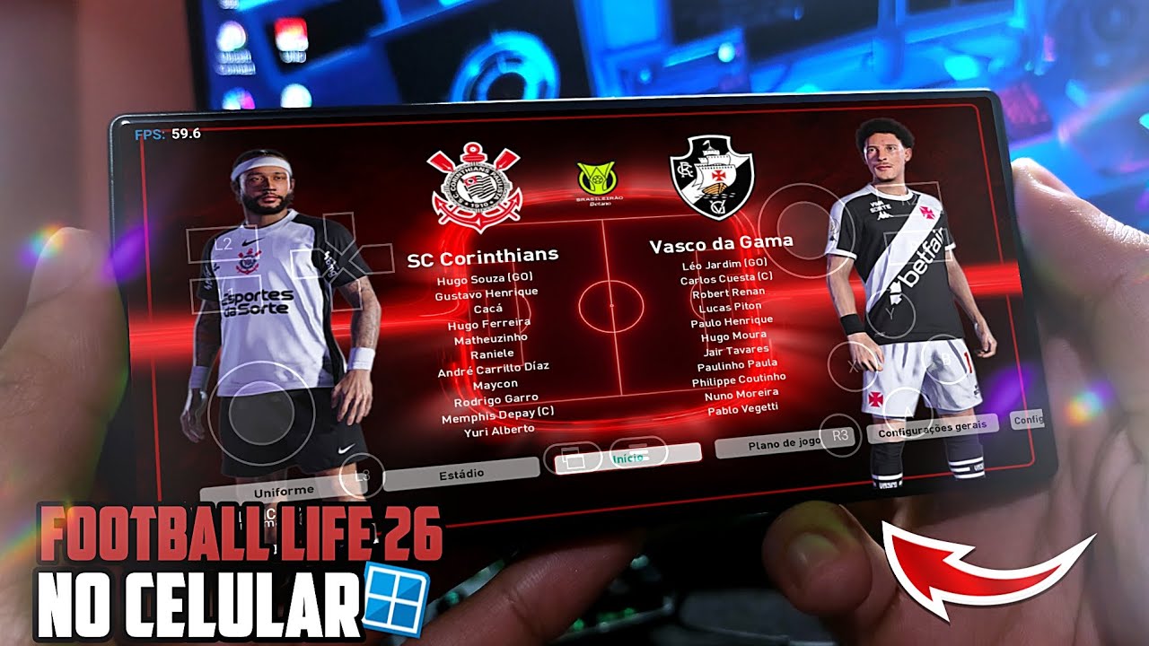 O ANDROID SURPREENDE! FOOTBALL LIFE 2026 Rodando No CELULAR Com WINLATOR ▶ PES 21 ATUALIZADO