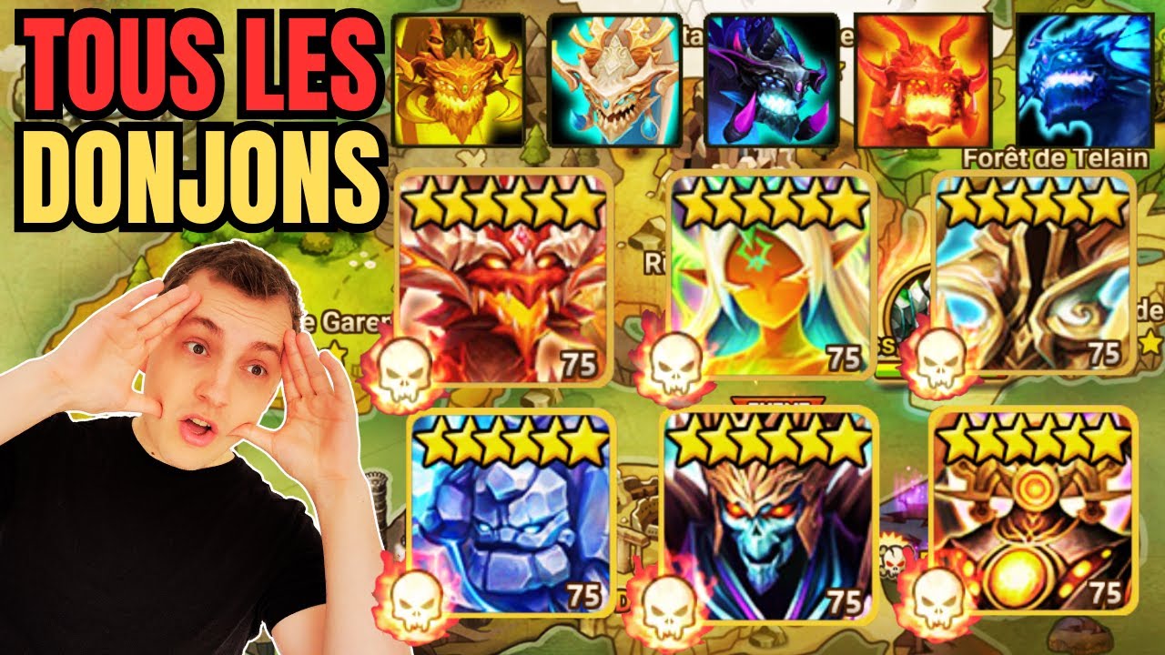 TOUTES mes Teams pour les DONJONS ! Cairos Dimension Labyrinthe Rift Toa (Summoners war)