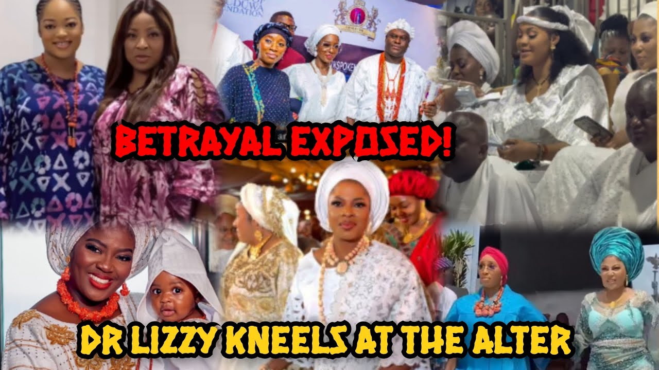 Dr Lizzy KNEELS in Queen Naomi Church - Humiliåtês Ronke and Temitope as Ooni CELEBRATES